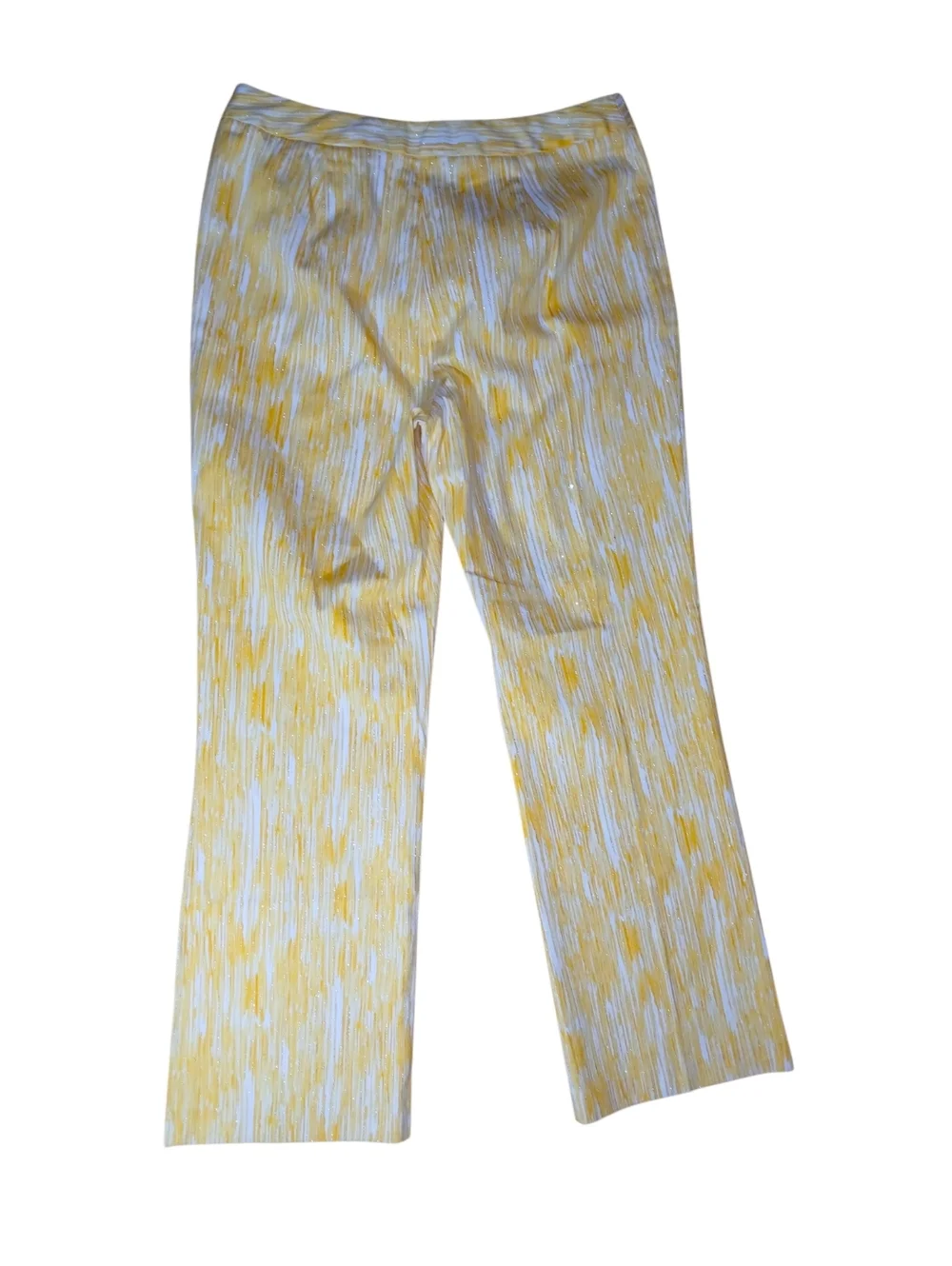GLITTER, GLITTER, Yellow, White & Glitter Stretch High Waist Straight Leg Pants